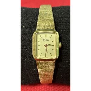 Vintage Orient Gold Tone Metal Band Ladies GP OS E45FI43 Watch, New Battery